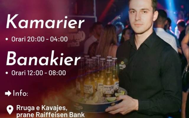 Kamarier dhe Banakier për The Pub