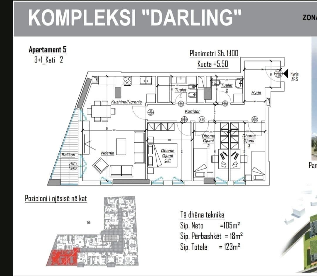 3+1 Apartment for Sale in Ali Demi, Tiranë – €200,000 — Tiranë