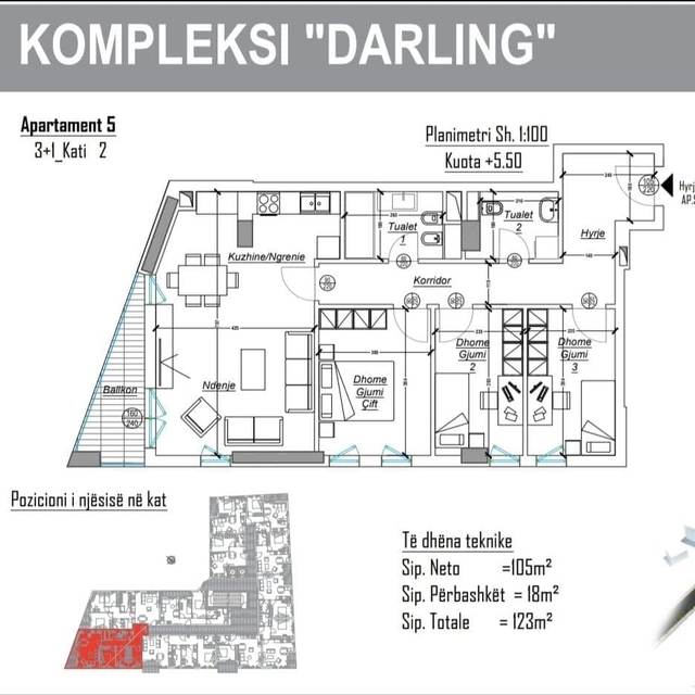 3+1 Apartment for Sale in Ali Demi, Tiranë – €200,000 — Tiranë