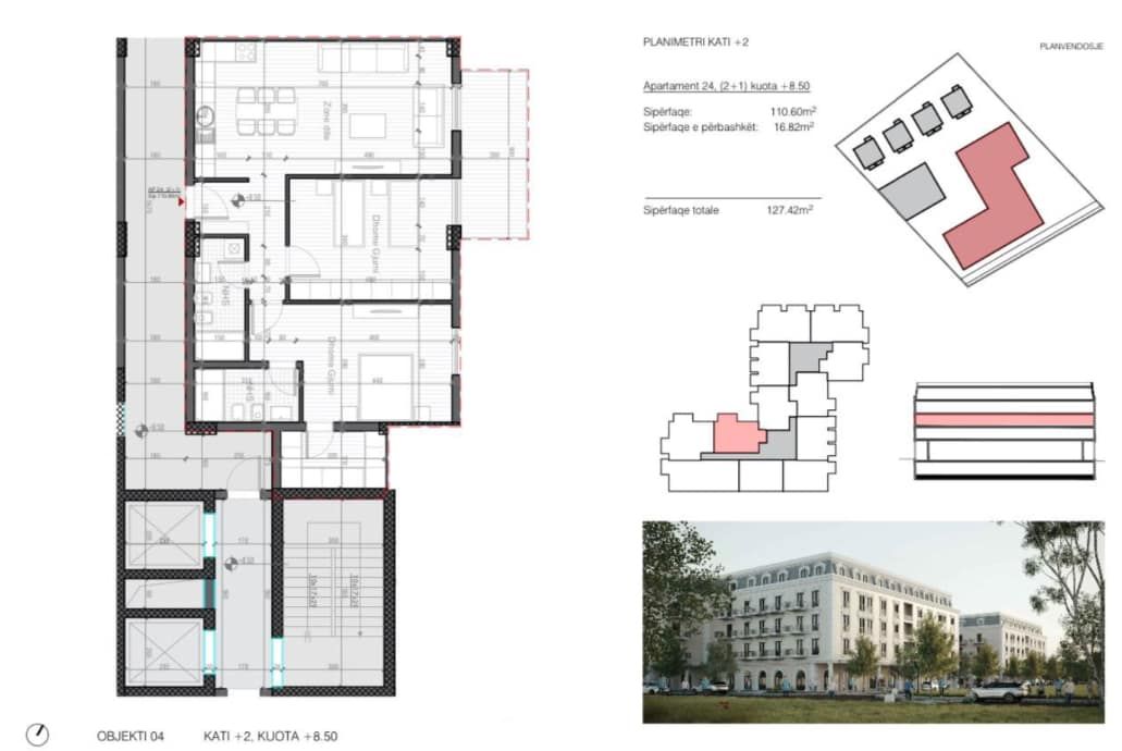 2+1 Apartment for Sale at Porta e Re, Sauk, Tirana — Tiranë
