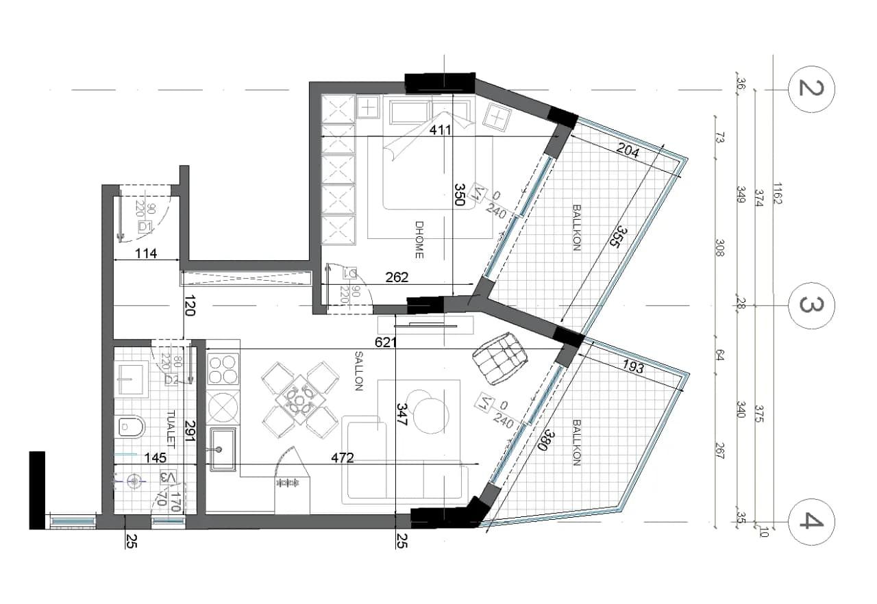 1+1 Apartment with Sea View for Sale in Ksamil, Albania – €181,000 — Sarandë
