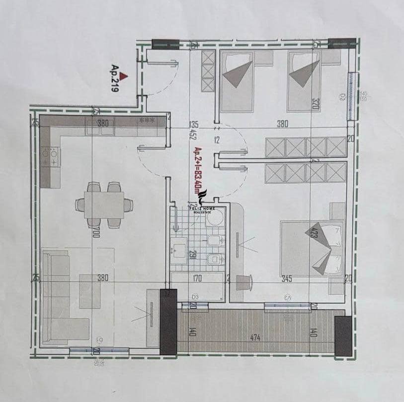 Shitet Apartament 2+1 në Kamez, 87.000 Euro