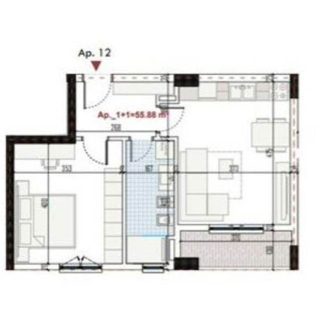 Apartament 1+1 në Shitje - Ringside Residence, Paskuqan — Tiranë